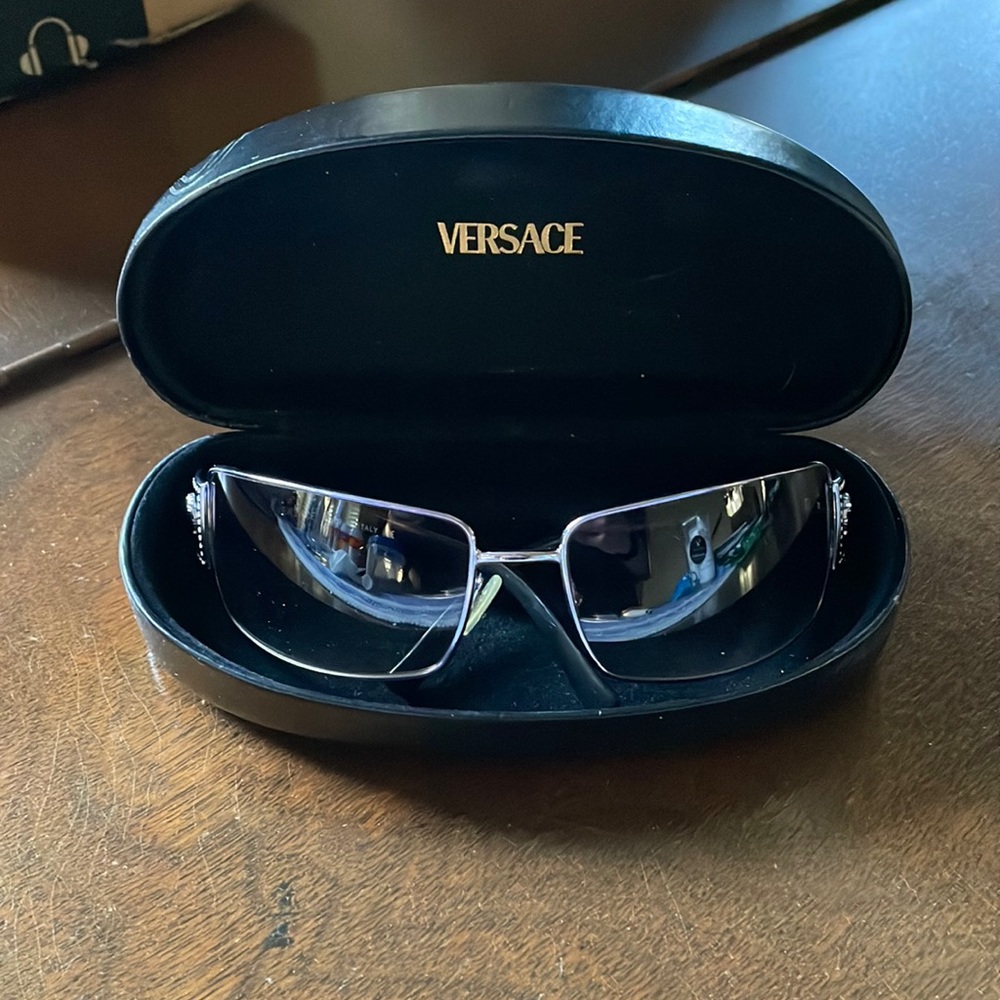 Versace metal & rhinestone sunglasses